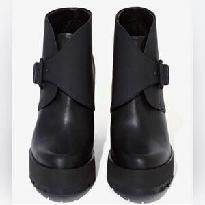 Miista NIB Francesca chunky platform black leather booties